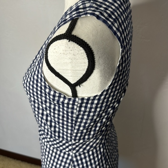 J. Crew NWT Navy White Checkered Tank Dress Size 2 - Picture 7 of 10